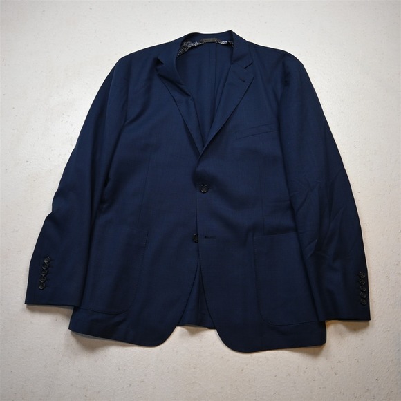 Zanetti 46R Navy Blue 100% Wool Kobe Unstructured Mens Blazer Jacket Sport Coat